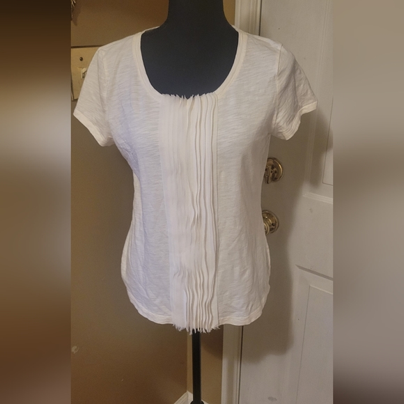 Talbots Cream Short Sleeve Tee - Picture 2 of 7